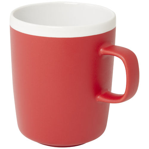 Rote Lilio Keramiktasse 310 ml, individuell mit Logo gestaltbar, ideal als Werbeartikel bei Signalshop.de.
