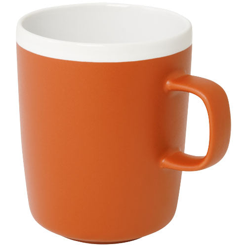 Lilio Keramiktasse 310 ml in Orange, individuell mit Logo bedruckt, ideal als Werbeartikel von Signalshop.de.