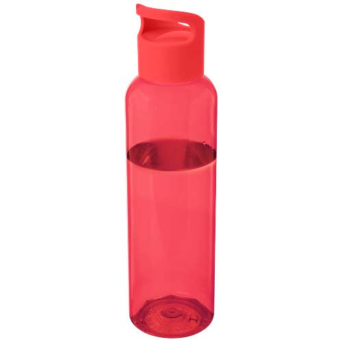 Rote 650 ml Sportflasche aus recyceltem Kunststoff, individuell bedruckbar, erhältlich bei Signalshop.de als Werbeartikel.