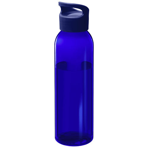 Blaue Sportflasche 650 ml aus recyceltem Kunststoff, individuell mit Logo bedruckbar, Signalshop.de Werbeartikel.
