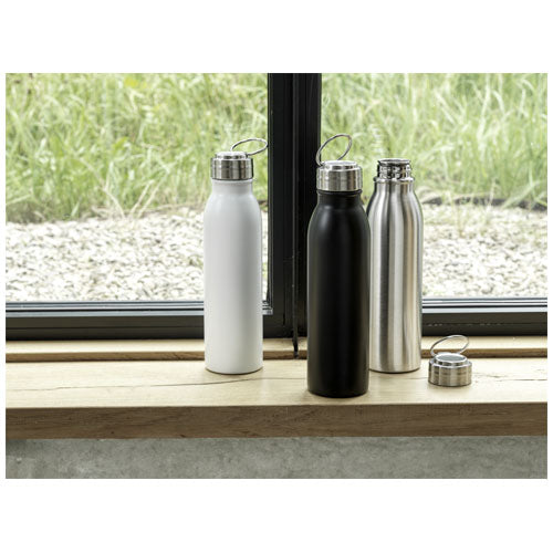 RCS-zertifizierte Edelstahl-Sportflasche in Silber, Schwarz, Weiß, individuell gestaltbar, Signalshop.de Werbeartikel.