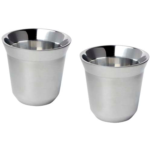 Duo 80 ml Edelstahl-Espressotassen Set, RCS-zertifiziert, individuell gestaltbar, Signalshop.de Werbeartikel.