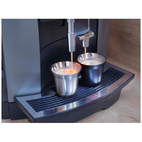 RCS-zertifiziertes Duo Espressotassen Set aus Edelstahl bei Signalshop.de, nachhaltig, individuell bedruckbar, Werbeartikel.