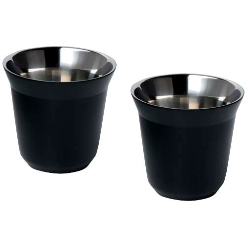 Duo 80 ml RCS-zertifiziertes Espressotassen Set aus Edelstahl, individuell mit Logo bedruckbar, Signalshop.de Werbeartikel.