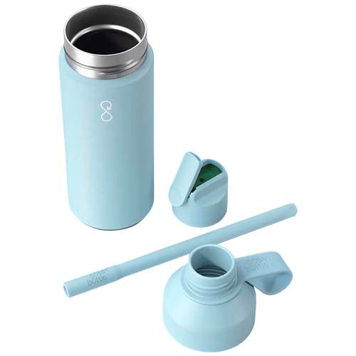 Blaue Ocean Bottle GO 500 ml aus Edelstahl, nachhaltig, individuell bedruckbar, Signalshop.de Werbeartikel.