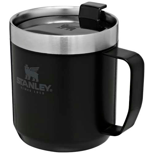 Schwarzer Stanley 350 ml Thermobecher mit Edelstahlrand, individuell bedruckbar auf Signalshop.de, ideal fr Werbeartikel, Werbegeschenke, Werbemittel, Giveaway.