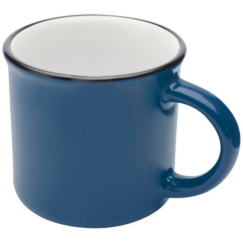Blaue Bari Keramiktasse 240 ml, individuell bedruckbar, ideal als Werbeartikel, verfügbar bei Signalshop.de.