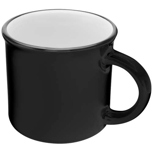 Schwarze Bari Keramiktasse 240 ml, individuell bedruckbar mit Logo, erhältlich bei Signalshop.de als Werbeartikel, Werbegeschenk.