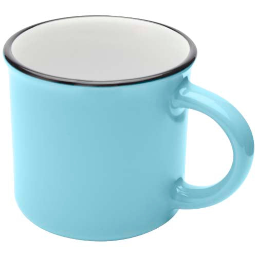 Blaue Bari Keramiktasse 240 ml, individuell bedruckbar mit Logo, ideal als Werbeartikel bei Signalshop.de.