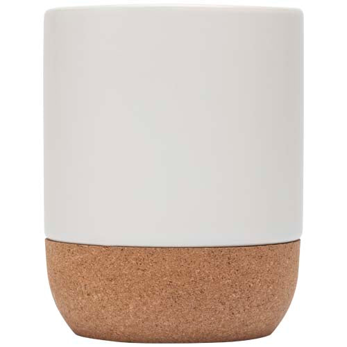 Bari 300 ml Keramiktasse mit Korkdetails, sublimationsfähig, individuell gestaltbar, bei Signalshop.de. Werbeartikel, Werbegeschenke, Werbemittel, Giveaway.