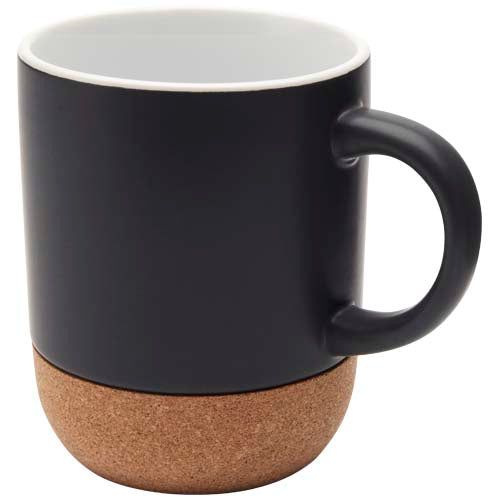 Billie 300 ml Keramiktasse mit Korkdetails von Signalshop.de, individuell bedruckbar, ideal als Werbeartikel.