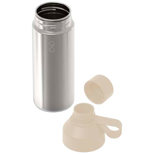 Silberne Ocean Bottle Lite 620 ml Trinkflasche aus recyceltem Material, individuell mit Logo bedruckbar bei Signalshop.de. Werbeartikel, Werbegeschenke, Werbemittel, Giveaway.