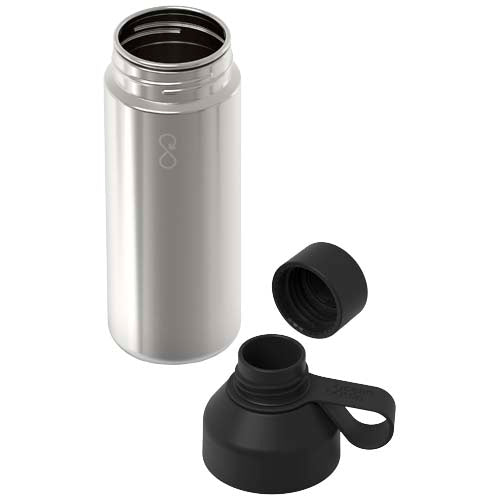 Ocean Bottle Lite 620 ml Flasche aus recyceltem Material, silber, mit Logo bedruckbar, Signalshop.de Werbeartikel.