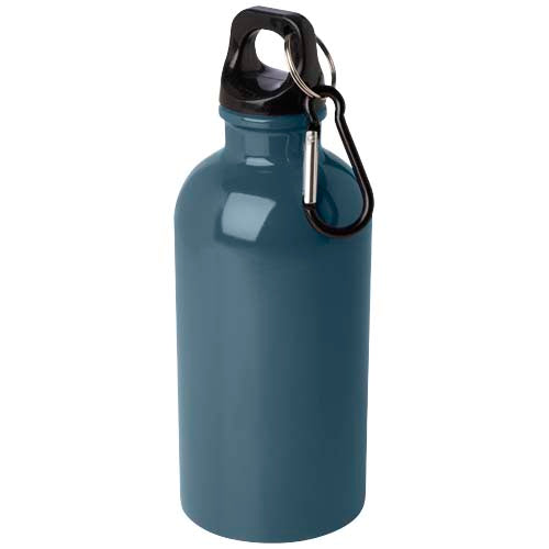 Oregon 400 ml Edelstahl-Trinkflasche mit Karabiner, individuell bedruckbar, erhältlich auf Signalshop.de, Werbeartikel.
