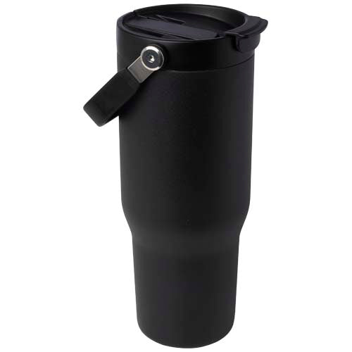 Schwarzer Edelstahlbecher Bronx 900 ml mit Kupfer-Vakuumisolierung und Deckel, individuell bedruckbar bei Signalshop.de, Werbeartikel, Werbegeschenke, Werbemittel, Giveaway.