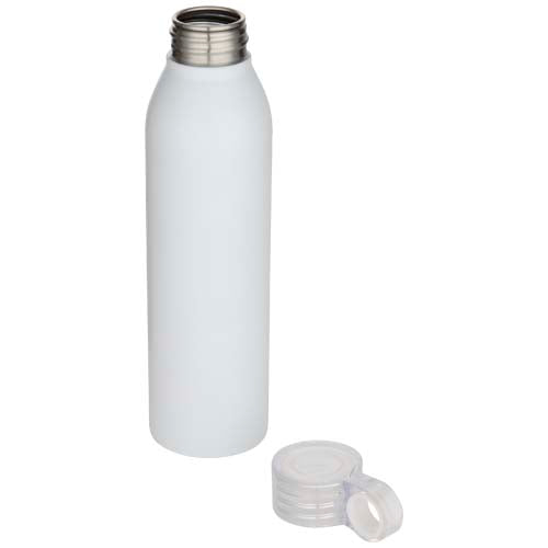 Weiße Edelstahl-Trinkflasche 650 ml, recyclebar, individuell bedruckbar, Signalshop.de Werbeartikel