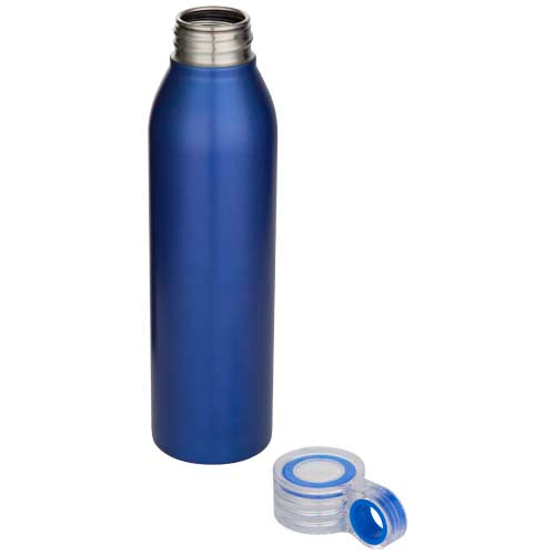 Blaue 650 ml Trinkflasche aus recyceltem Edelstahl von Signalshop.de, individuell bedruckbar, ideal als Werbemittel.