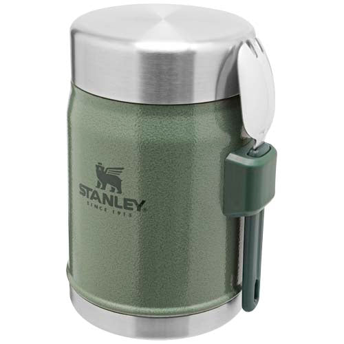 Grüner Stanley 400ml Food Jar mit Göffel, Edelstahl, individuell mit Logo bedruckbar, Signalshop.de Werbeartikel
