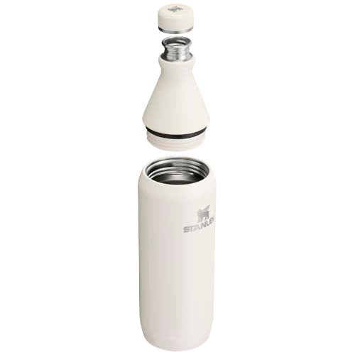 Stanley 600 ml isolierte Trinkflasche in Weiß, individuell mit Logo bedruckbar, bei Signalshop.de als Werbeartikel.