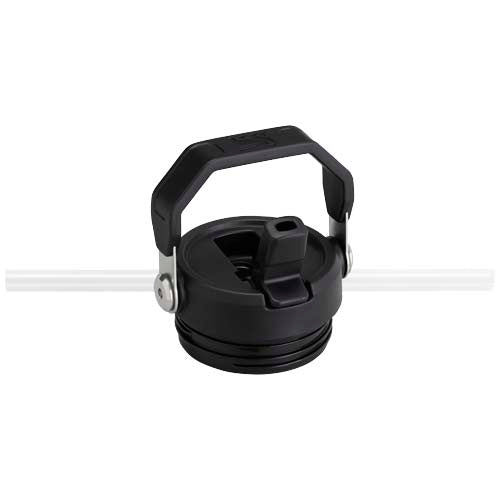 Schwarzer Verschluss der Stanley IceFlow 2.0 Trinkflasche mit Flip-Trinkhalm, individuell gestaltbar bei Signalshop.de, Werbeartikel, Werbegeschenke, Werbemittel, Giveaway.