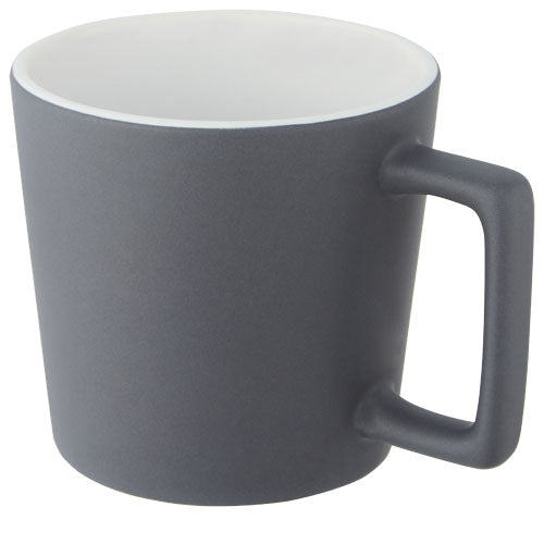 Cali 370 ml Keramiktasse mit matter Oberfläche, grau, individuell bedruckbar, Signalshop.de Werbeartikel.