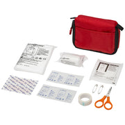 Rotes Erste-Hilfe-Set von Save-me, 19-teilig, individuell gestaltbar, erhältlich bei Signalshop.de, ideal als Werbeartikel, Werbegeschenk, Werbemittel, Giveaway.