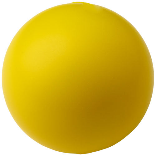 Gelber runder Antistressball aus Schaumstoff, individuell mit Logo bedruckbar, von Signalshop.de als Werbeartikel.