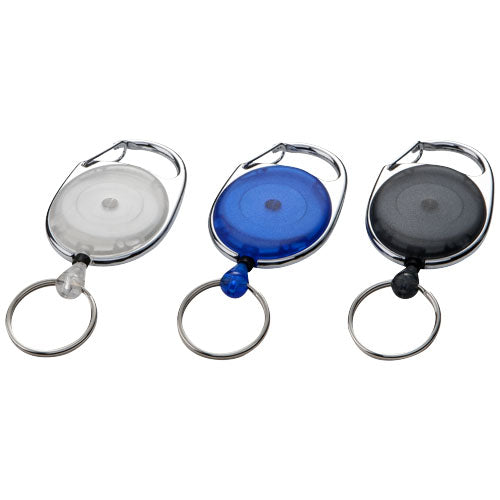 Gerlos Schlüsselkette mit Rollerclip in Weiß, Blau, Schwarz von Signalshop.de, individuell bedruckbar, Werbeartikel, Werbegeschenke, Werbemittel, Giveaway.