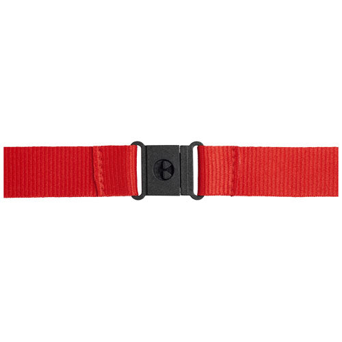 Rotes Yogi Lanyard mit Sicherheitsverschluss aus Polyester, individuell bedruckbar, von Signalshop.de; Werbeartikel, Werbegeschenke, Werbemittel, Giveaway.