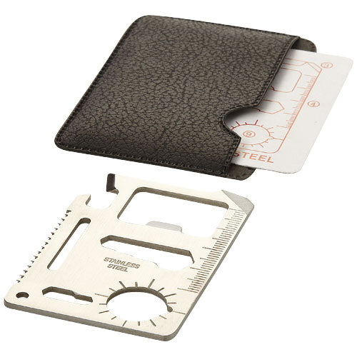 Saki Taschen Werkzeugkarte aus Edelstahl mit 15 Funktionen, individuell gestaltbar mit Logo, von Signalshop.de, Werbeartikel, Werbegeschenke, Werbemittel, Giveaway.