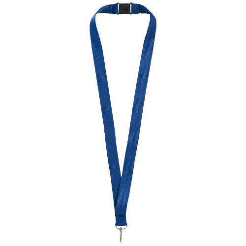 Blaues Lago Lanyard mit Sicherheitsverschluss, individuell bedruckbar, von Signalshop.de. Werbeartikel, Werbegeschenke, Werbemittel, Giveaway.