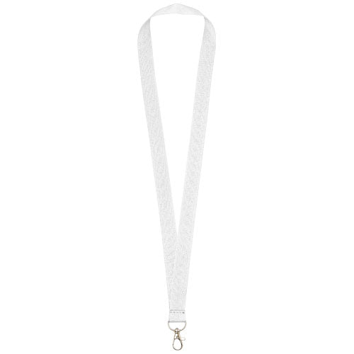Weißes Impey Lanyard mit Haken, individuell gestaltbar, von Signalshop.de, ideal als Werbeartikel, Werbegeschenk, Werbemittel, Giveaway.