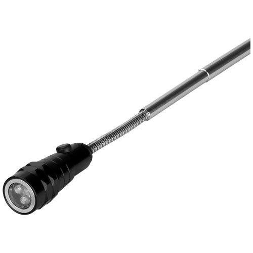 Magnetische Teleskop Taschenlampe in Schwarz von Signalshop.de, individuell mit Logo gestaltbar, Werbeartikel.