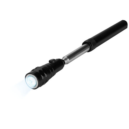 Magnetische Teleskop-Taschenlampe in Schwarz von Signalshop.de, individuell mit Logo als Werbeartikel gestaltbar.