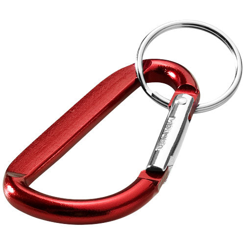 Roter Timor RCS Karabiner-Schlüsselanhänger aus recyceltem Aluminium, individuell gestaltbar bei Signalshop.de für Werbeartikel, Werbegeschenke, Werbemittel, Giveaway.