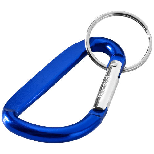 Blauer Timor RCS Karabiner Schlüsselanhänger aus recyceltem Aluminium, individuell bedruckbar bei Signalshop.de; Werbeartikel, Werbegeschenke, Werbemittel, Giveaway.