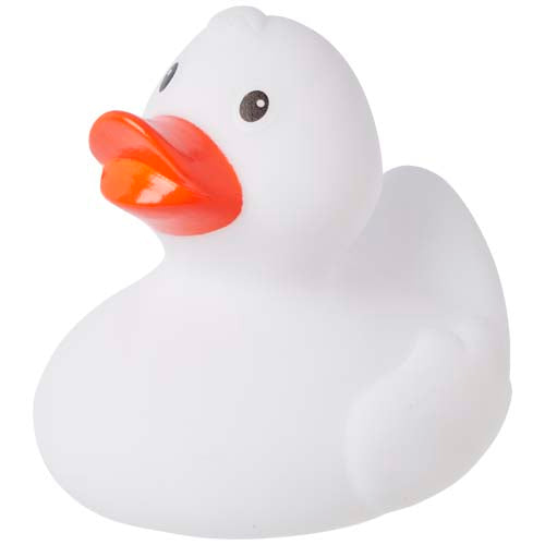 Weiße Quak Ente Antistressball aus Gummi, individuell bedruckbar, idealer Werbeartikel von Signalshop.de für Stressabbau.