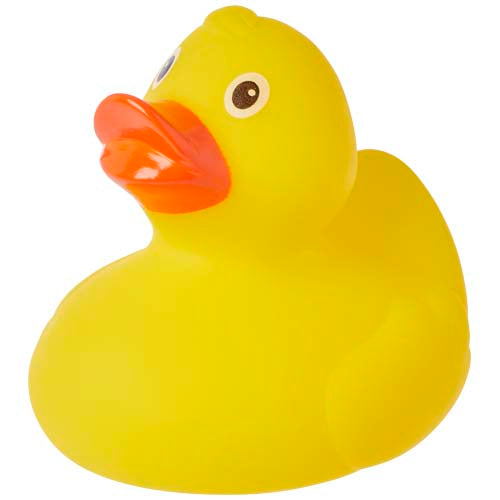 Gelber Quak Ente Antistressball aus Gummi, individuell mit Logo bedruckbar, von Signalshop.de, Werbeartikel