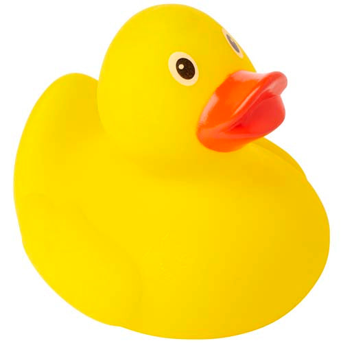 Gelber Quak Ente Antistressball aus Gummi, individuell bedruckbar, idealer Werbeartikel von Signalshop.de.