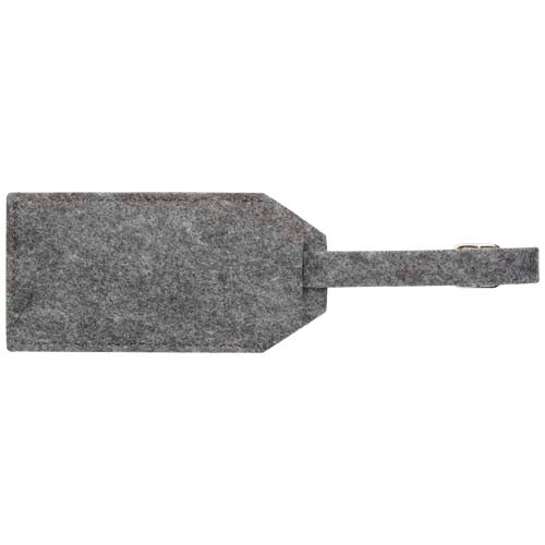 Grauer Filz-Gepäckanhänger von Signalshop.de, individuell bedruckbar, ideal als Werbeartikel und Giveaway.