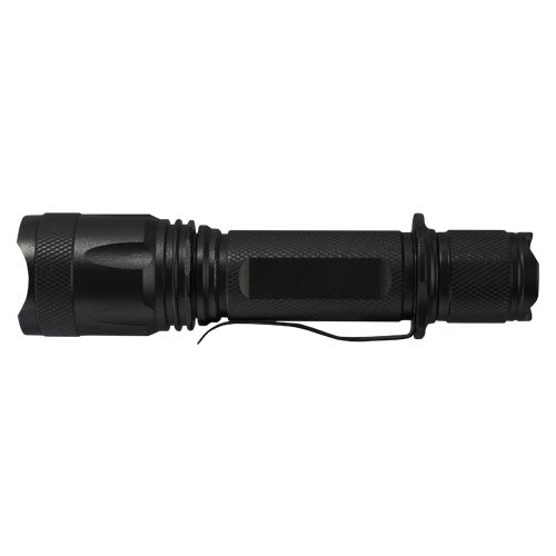 Mears wiederaufladbare taktische 5W Taschenlampe in Schwarz, individuell bedruckbar, Signalshop.de Werbeartikel
