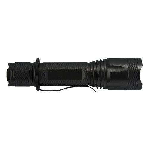 Schwarze Mears 5W taktische Taschenlampe, Signalshop.de Werbeartikel, individuell mit Logo bedruckbar.