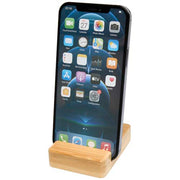 Ebla Smartphonehalterung aus Bambus, nachhaltig, individuell gestaltbar, bei Signalshop.de, ideal als Werbegeschenk.