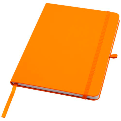 Orange Teak A5 Hardcover Notizbuch aus recyceltem Material, individuell bedruckbar, Signalshop.de Werbeartikel