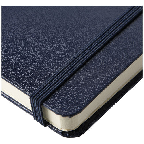 Classic A6 Hard Cover Notizbuch in Dunkelblau mit Gummiband, individuell gestaltbar, Signalshop.de Werbeartikel