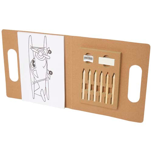 Fir Malset von Signalshop.de, aus Pappe mit Stiften und Ausmalbild, individuell gestaltbar, ideal als Werbeartikel.
