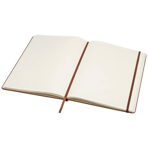 Executive A4 Notizbuch aus braunem Hardcover, individuell bedruckbar, ideal als Werbeartikel von Signalshop.de