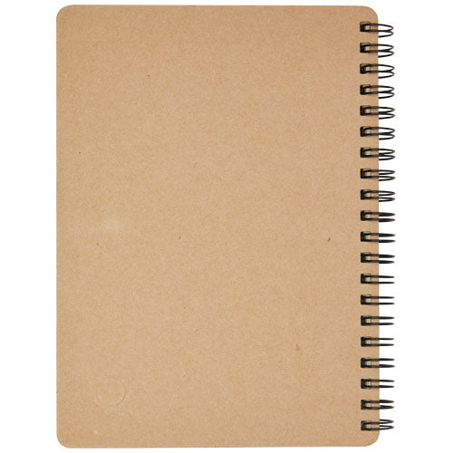 Braunes A6 Recycling-Notizbuch mit Spiralbindung, individuell bedruckbar, von Signalshop.de, Werbeartikel.