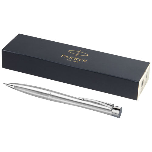Parker Urban Kugelschreiber aus Metall mit blauer Mine, individuell gestaltbar, erhältlich bei Signalshop.de für Werbeartikel, Werbegeschenke und Giveaways.
