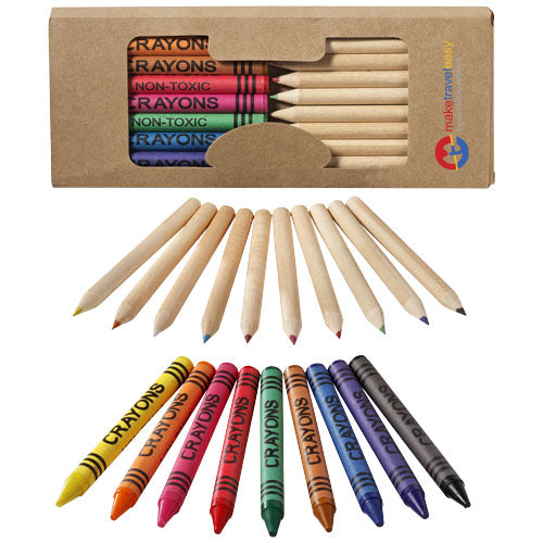 Lucky 19-teiliges Waxmal- und Buntstifte Set von Signalshop.de, individuell gestaltbar, Werbeartikel, Werbegeschenke.